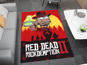 Rick and Morty  Red Dead Rug, Cartoon-Inspired Carpet, Portal Rick Rug, Geek Gift, RDR 2 Gamer Rug