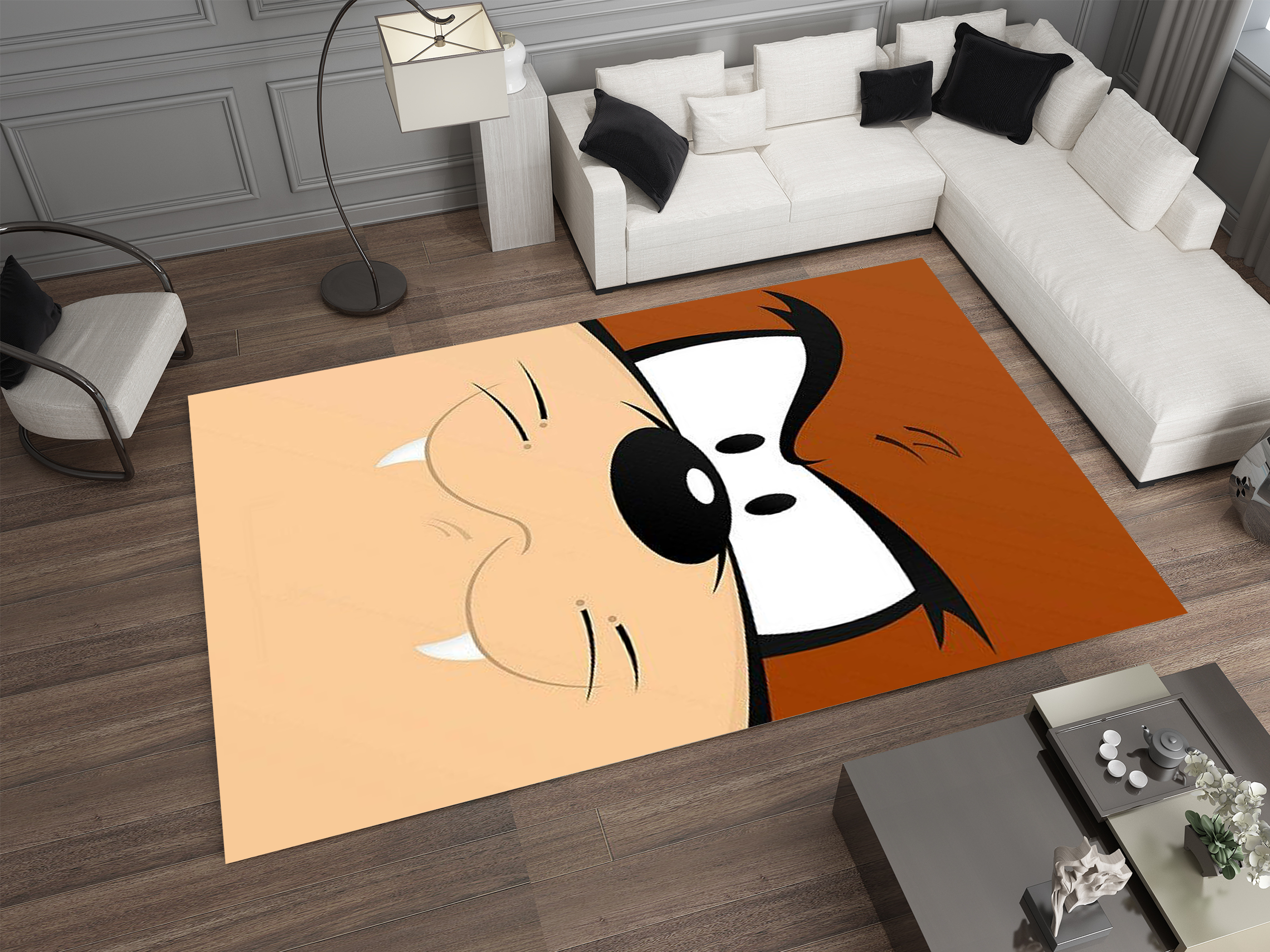 Taz Face Monster Rug - Tasmanian Devil Design for Looney Tunes Fans, Cartoon Carpet