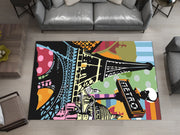 France Landmarks Rug – A Vibrant Tribute to Paris and Beyond, European Carpet