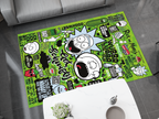 Rick and Morty Rug, Cartoon-Inspired Carpet, Portal Rick Rug, Geek Gift