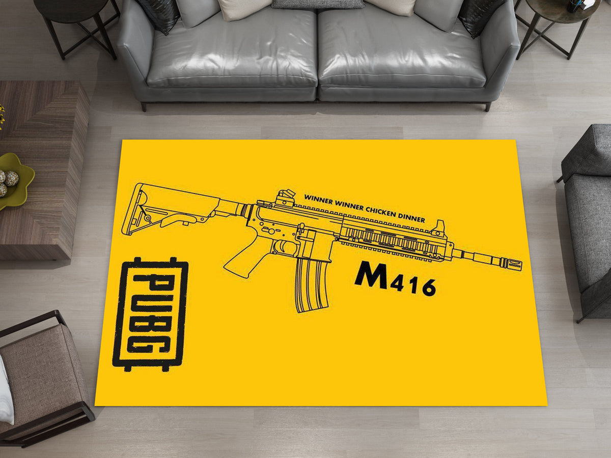 Weapons Rugs PUBG M416 Custom Rug – Battle Royale Weapon Design for Gamers, Gaming ...