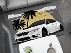 BMW Car Rug, Racing Inspired Carpet, Garage Rug