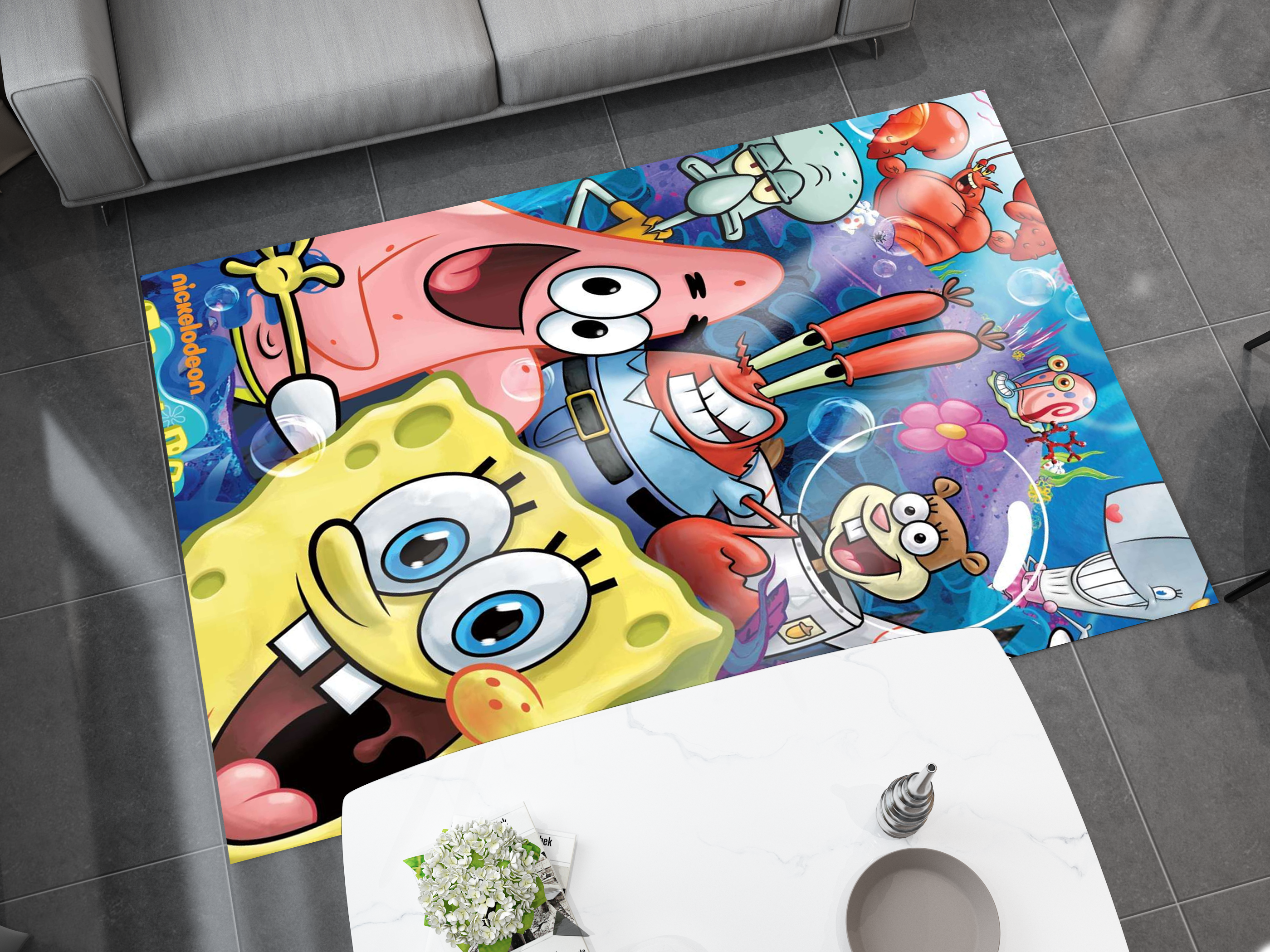 SpongeBob Rug, Cartoon-Inspired Carpet, Kids' Room Rug