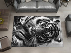 Eye of the Tiger Rug, Vivid Tiger Eyes Carpet, Wild Animal Art, Survivor Jungle-Inspired Carpet