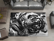 Eye of the Tiger Rug, Vivid Tiger Eyes Carpet, Wild Animal Art, Survivor Jungle-Inspired Carpet