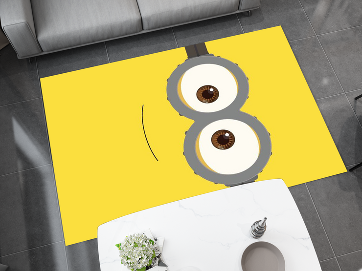 Minion Smile Rug, Cartoon-Inspired Carpet, Kids&