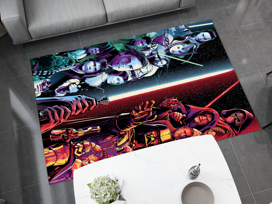 Star Wars Epic Saga Rug, Jedi vs Sith Battle Rug, Galactic Home Decor