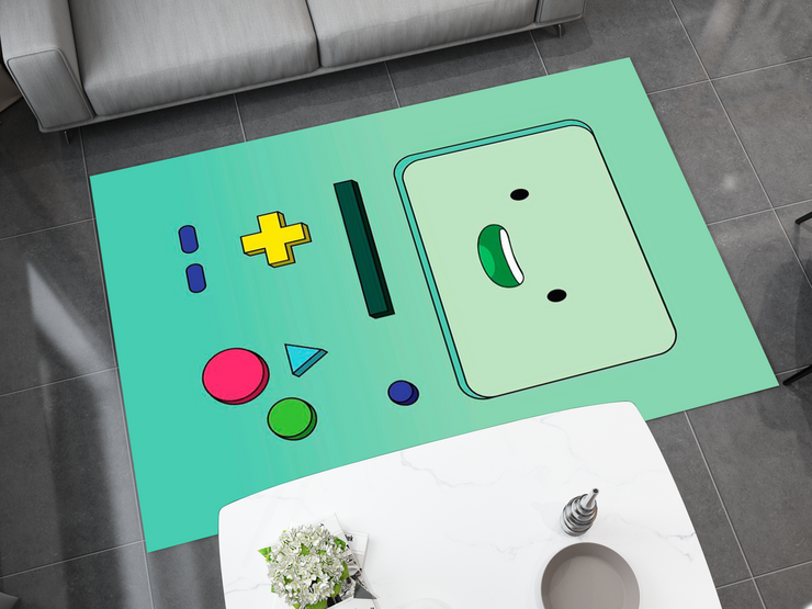 BMO Adventure Time Rug - Fun and Playful Gaming Console Design Cartoon Carpet