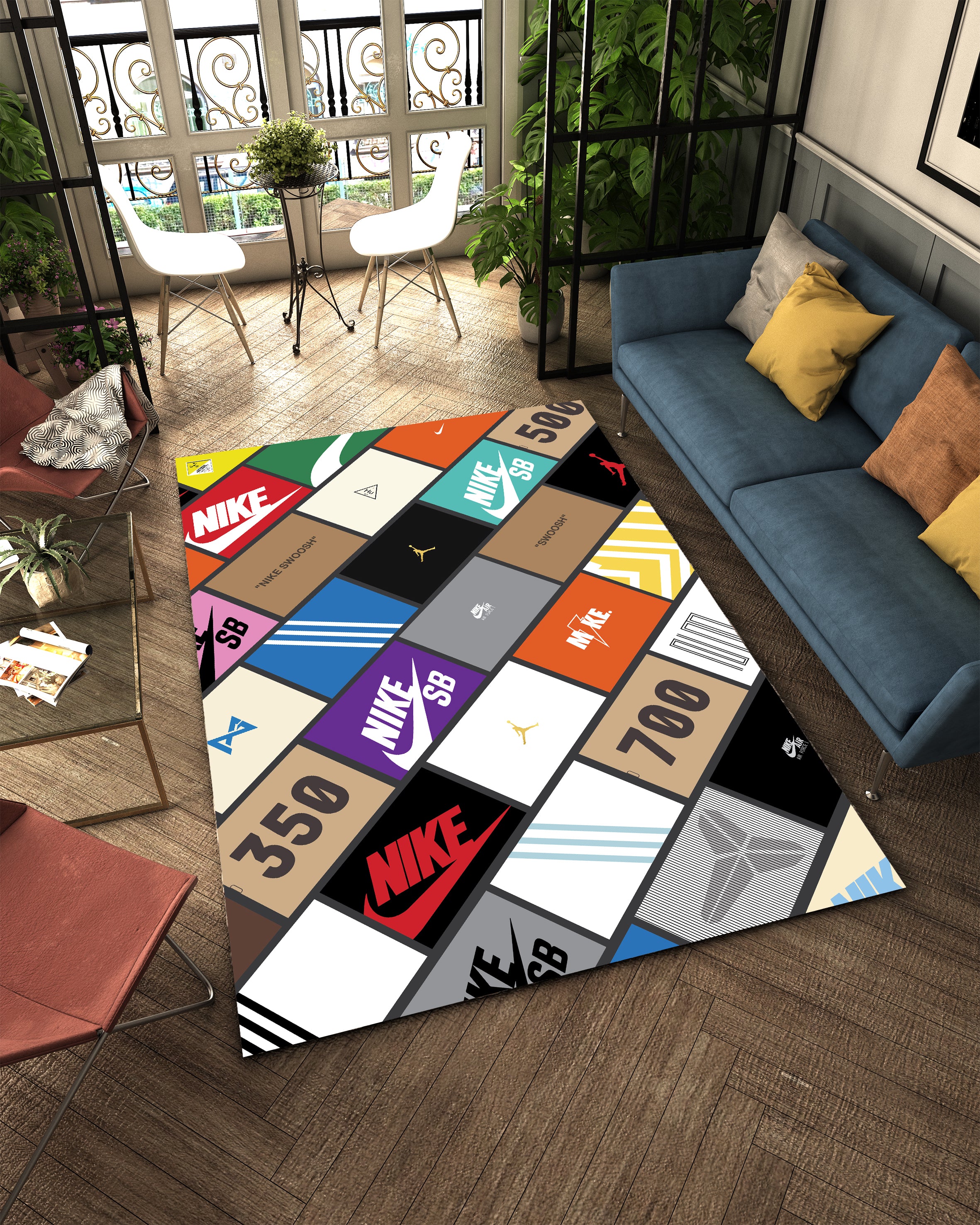 Sneakerhead Box Logo Rug – Perfect for Streetwear and Sneaker Enthusiasts Carpet