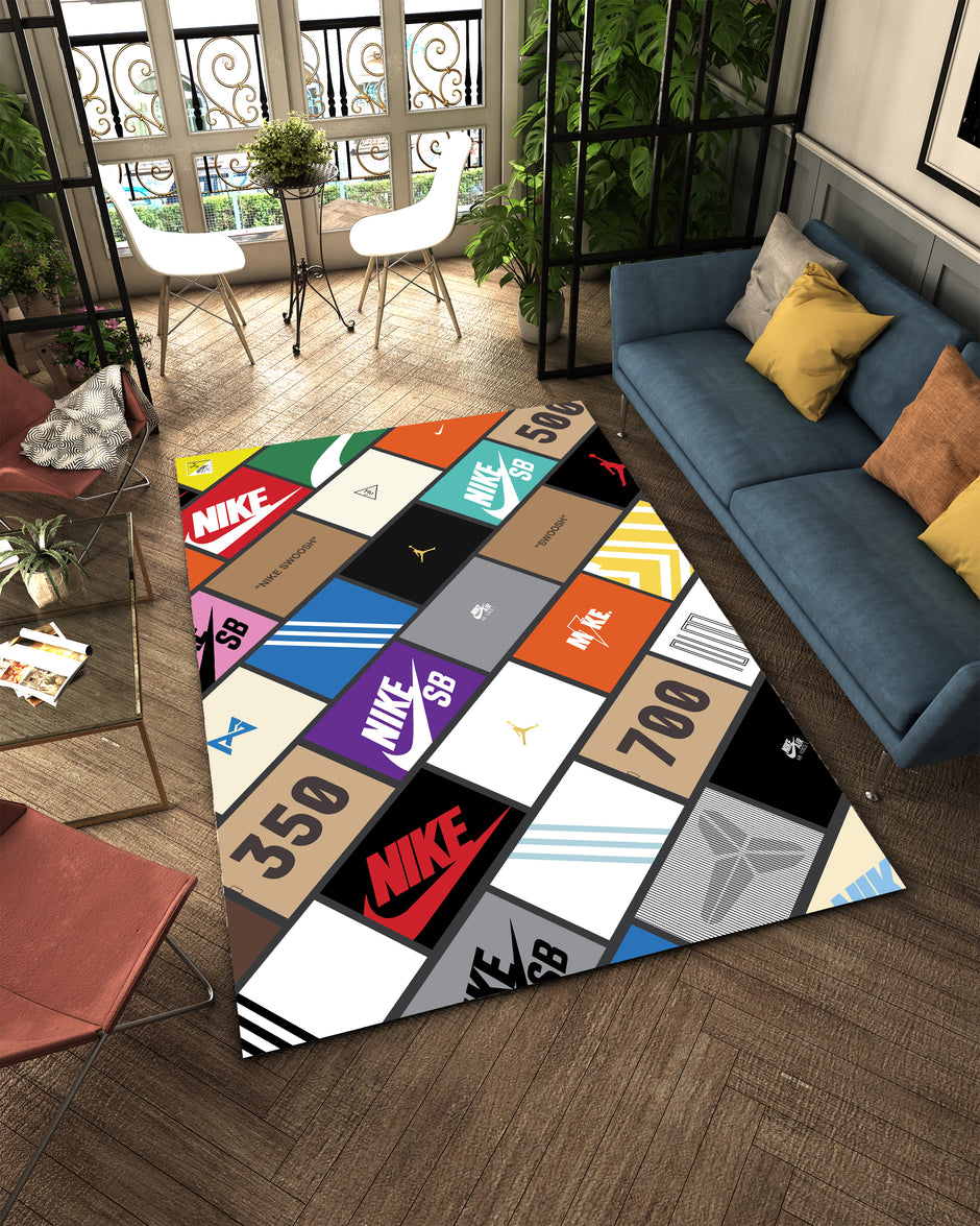 Sneakerhead Box Logo Rug – Perfect for Streetwear and Sneaker Enthusiasts Carpet