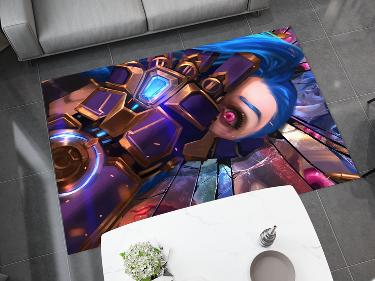 Arcane Jinx Rug, League of Legends Carpet, Gamer Rug Decoration