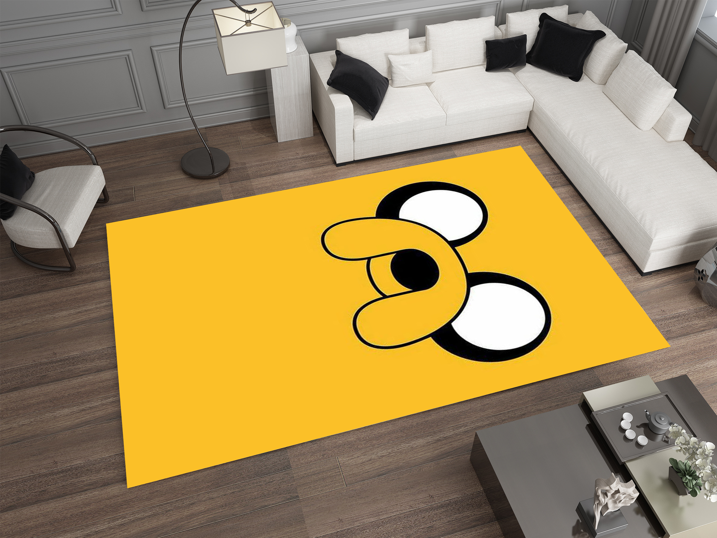 Jake the Dog Adventure Time Rug - Bright and Playful Cartoon Design, Cartoon Carpet