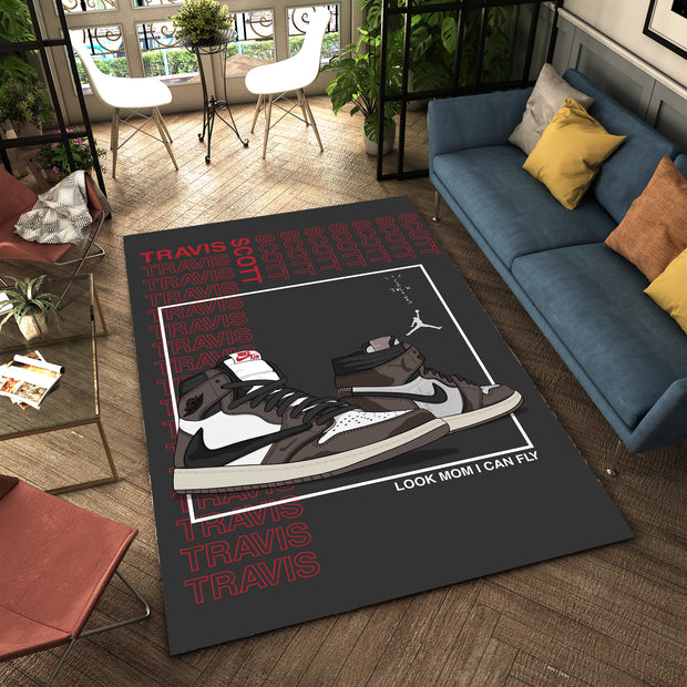 Nike Air Jordan 1 Travis Scott Rug – Perfect for Sneakerheads and Streetwear Lovers, Sneaker Carpet