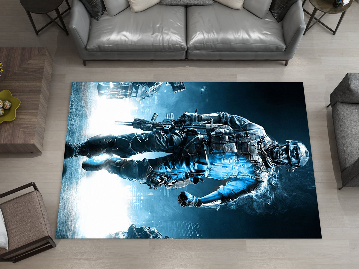 Ghost Rug Cute Cod Call of Duty Soldier Rug – Epic Gaming Decor for Action Fans, Gamer Ca ...