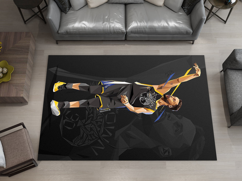NBA Basketball Curry Rug – Iconic Basketball Design for Your Space, GYM Carpet