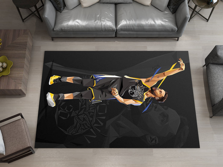 NBA Basketball Curry Rug – Iconic Basketball Design for Your Space, GYM Carpet