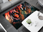 Eye of the Tiger Rug, Vivid Tiger Eyes Carpet, Wild Animal Art, Survivor Jungle-Inspired Carpet