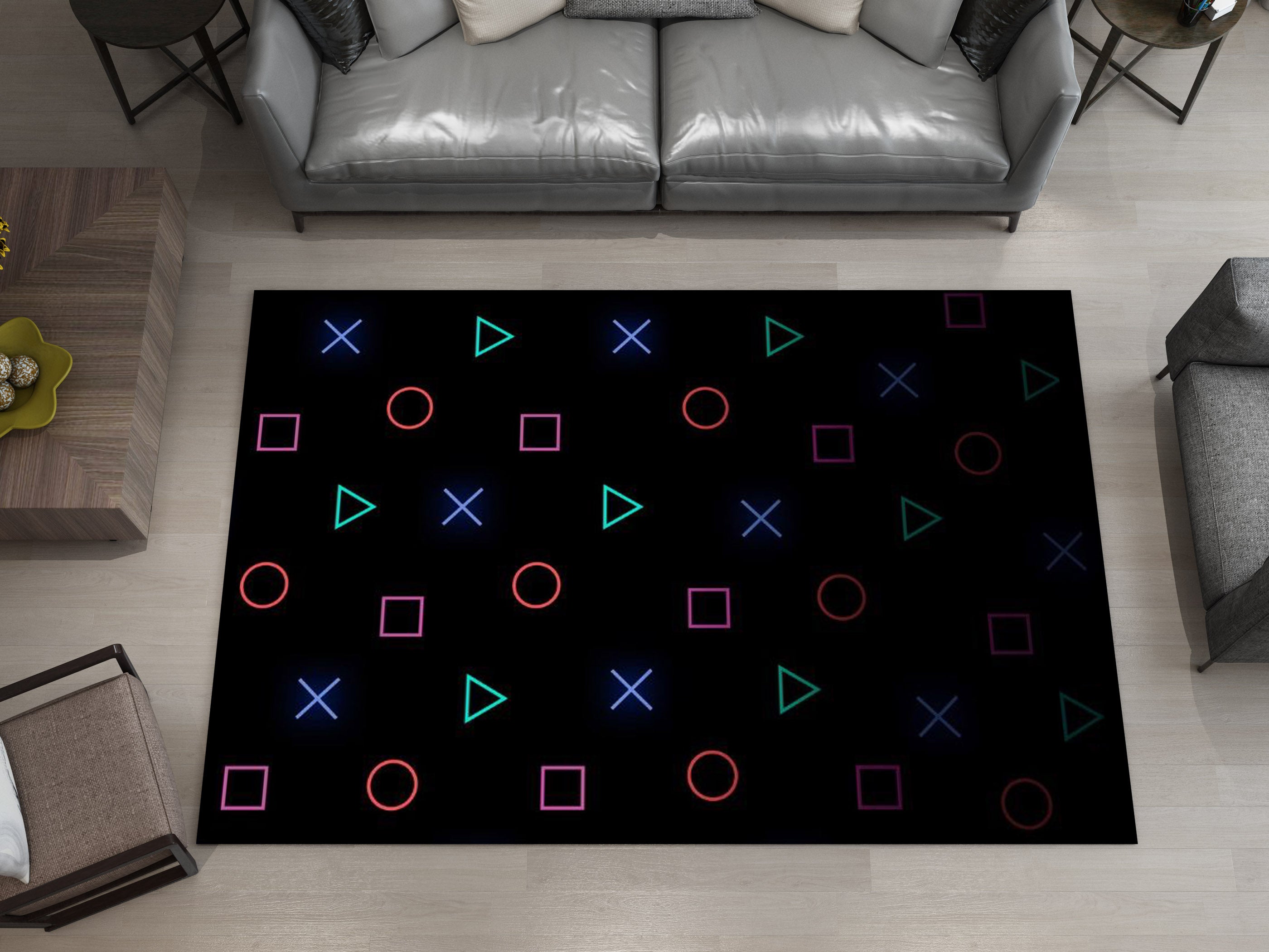 Playstation Rug, Gamer Decoration Carpet, Gaming Room Decoration