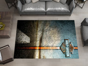 Harley-Davidson Road Custom Rug – Biker-Inspired Garage Decor for Motorcycle Enthusiasts, Motorcycle Carpet