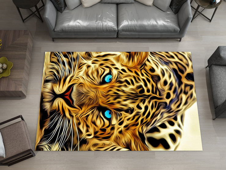Cheetah Rug, Wild Cheetah Eyes Carpet, Wild Animal Art, Survivor Jungle-Inspired Carpet