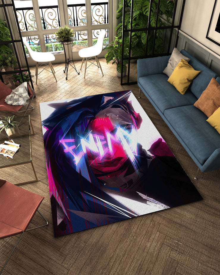 Arcane Jinx Rug, League of Legends Carpet, Gamer Rug Decoration