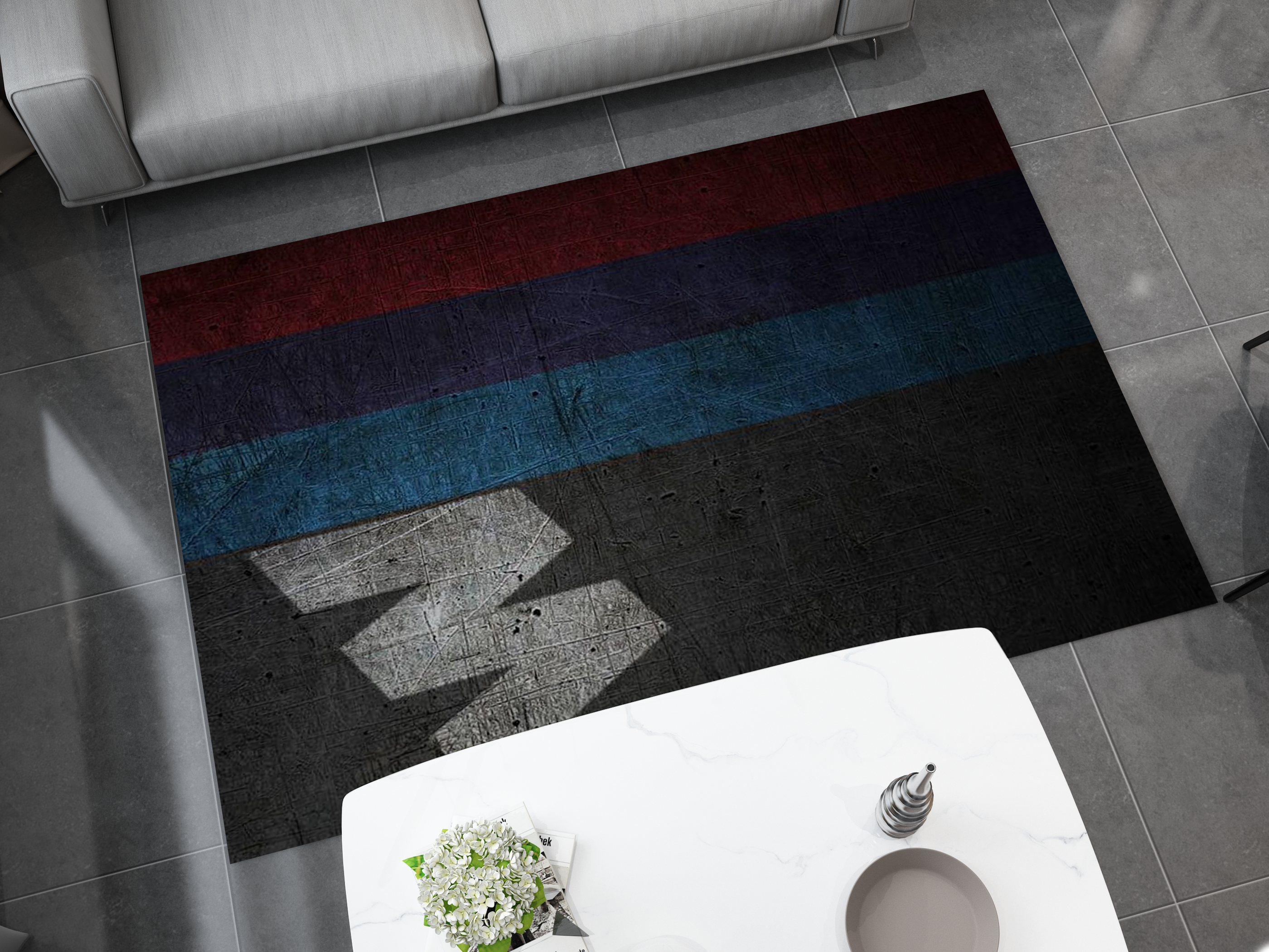BMW Car Rug, Racing Inspired Carpet, Garage Rug