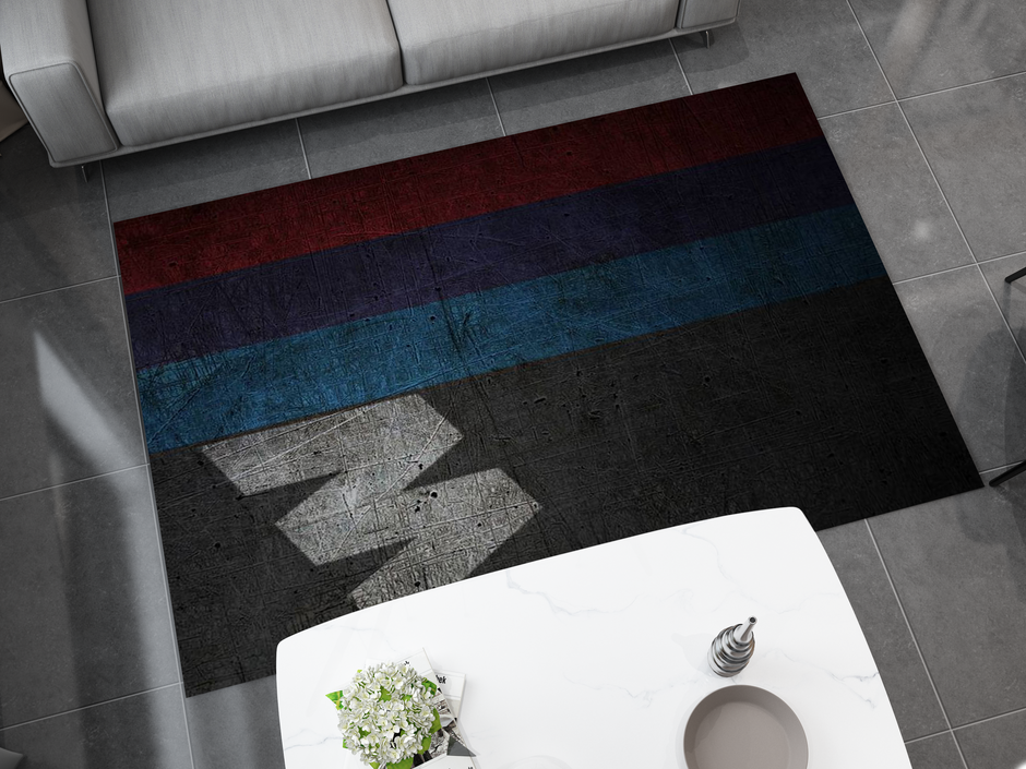 BMW Car Rug, Racing Inspired Carpet, Garage Rug