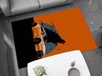 Nissan GTR Car Blue Rug, Racing Inspired Carpet, Garage Rug