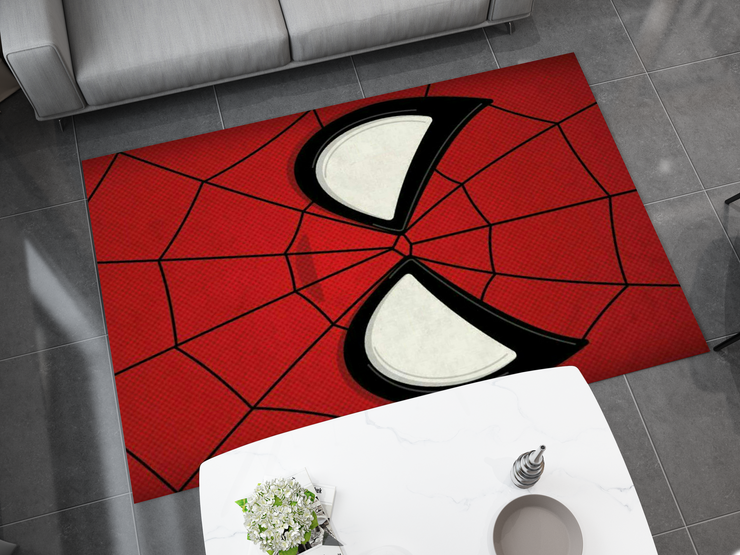 Spiderman Spidey Face Rug, Cartoon-Inspired Carpet, Marvel Spiderman Rug, Geek Gift