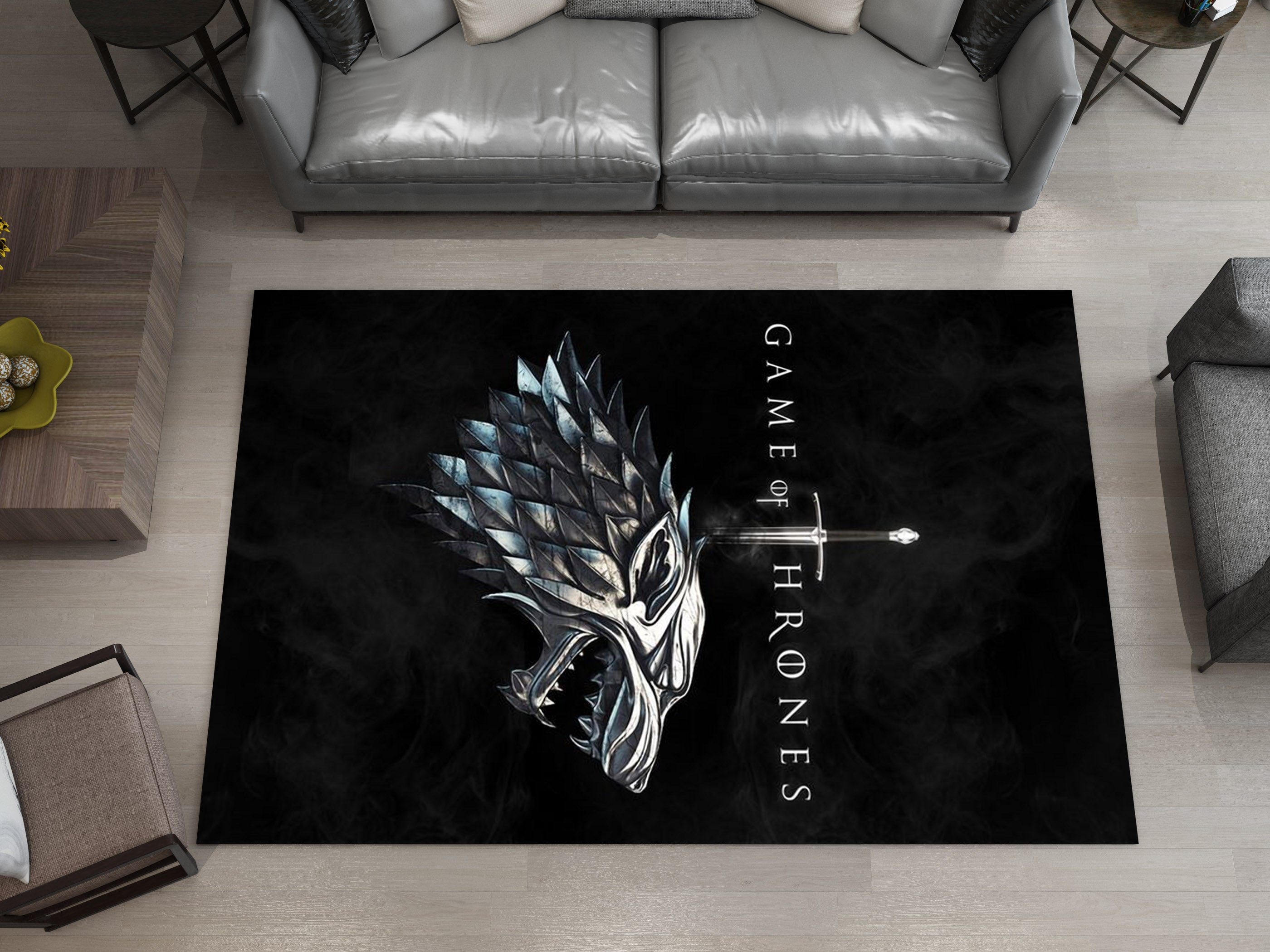 Winter is Coming Stark Sigil Custom Rug – Game of Thrones-Inspired Room Decor, GOT Carpet