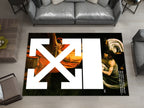 Off-White Art-Inspired Custom Rug – Bold Design for Fashion and Art Lovers, Designer Brand Carpet