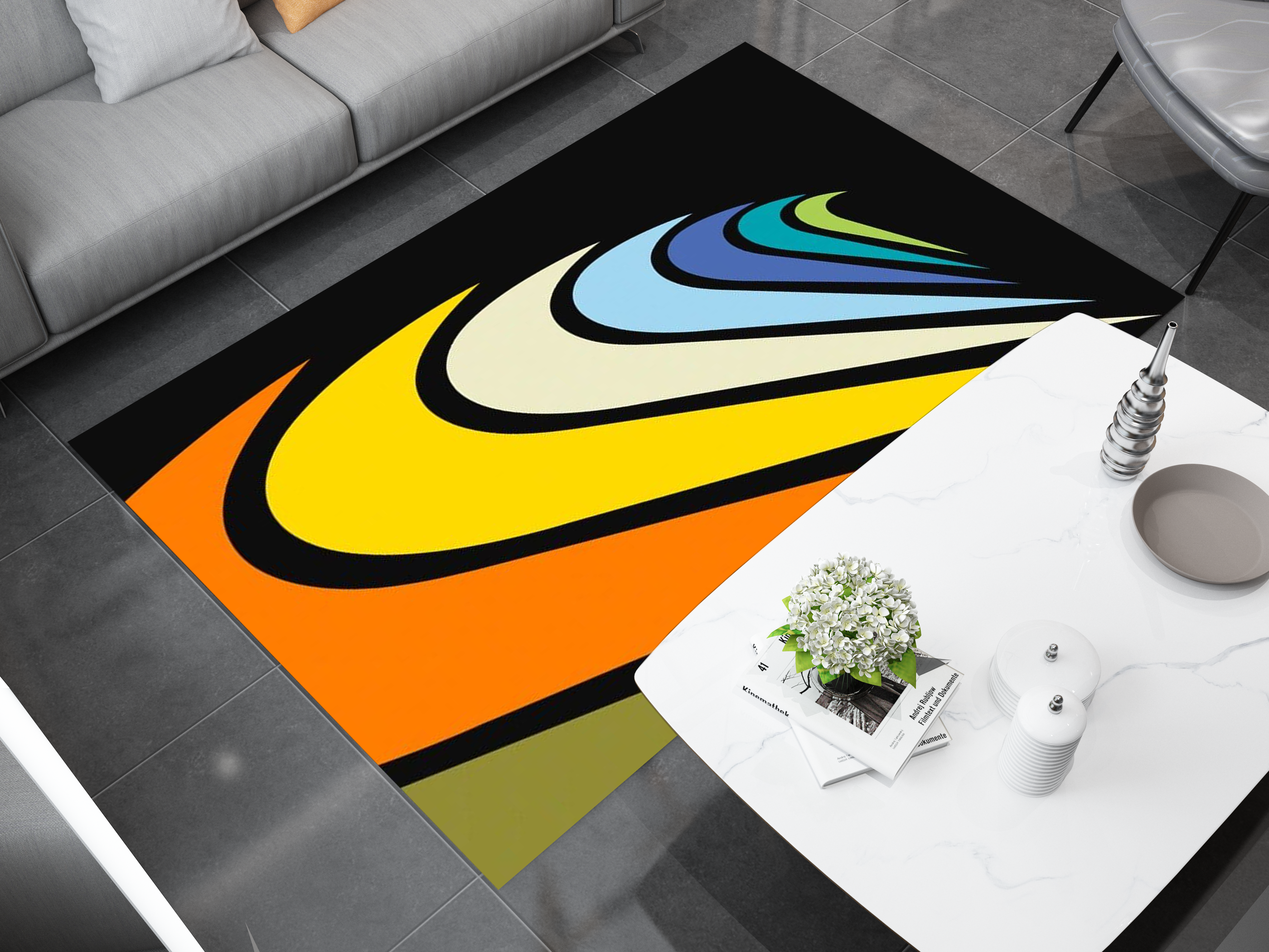 Custom Nike-Inspired Wave Rug - Streetstyle Sports Carpet, GYM Rug