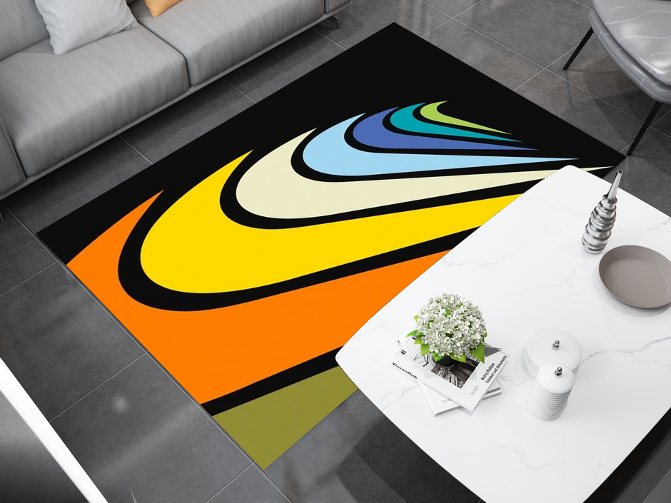 Custom Nike-Inspired Wave Rug - Streetstyle Sports Carpet, GYM Rug