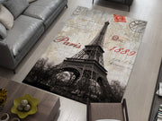 France Eiffel Landmarks Rug – A Vibrant Tribute to Paris and Beyond, European Carpet