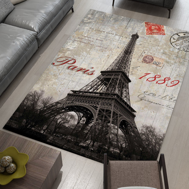 France Eiffel Landmarks Rug – A Vibrant Tribute to Paris and Beyond, European Carpet