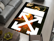 Off-White Art-Inspired Custom Rug – Bold Design for Fashion and Art Lovers, Designer Brand Carpet