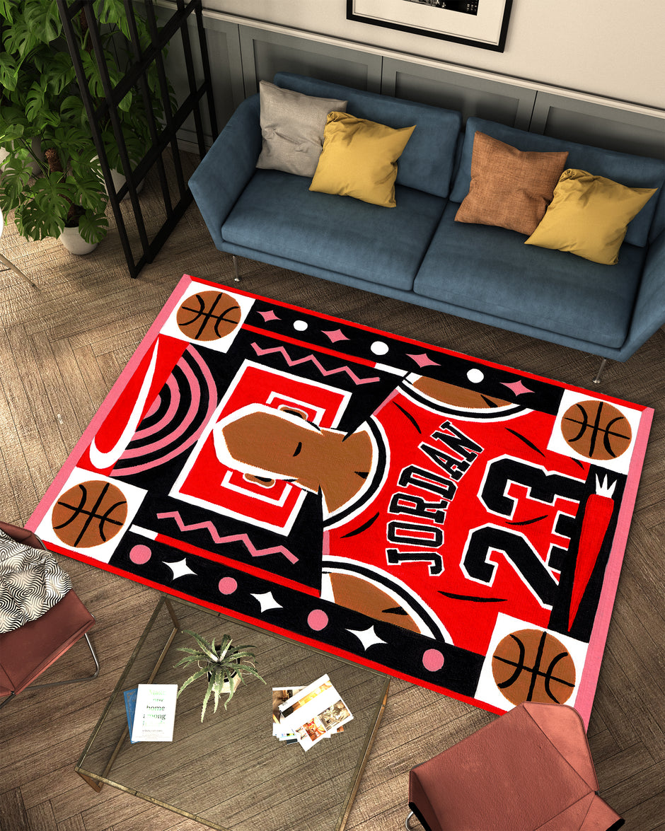 Nike Jordan-Inspired Custom Rug – Iconic Basketball Design for Your Space, GYM Carpet