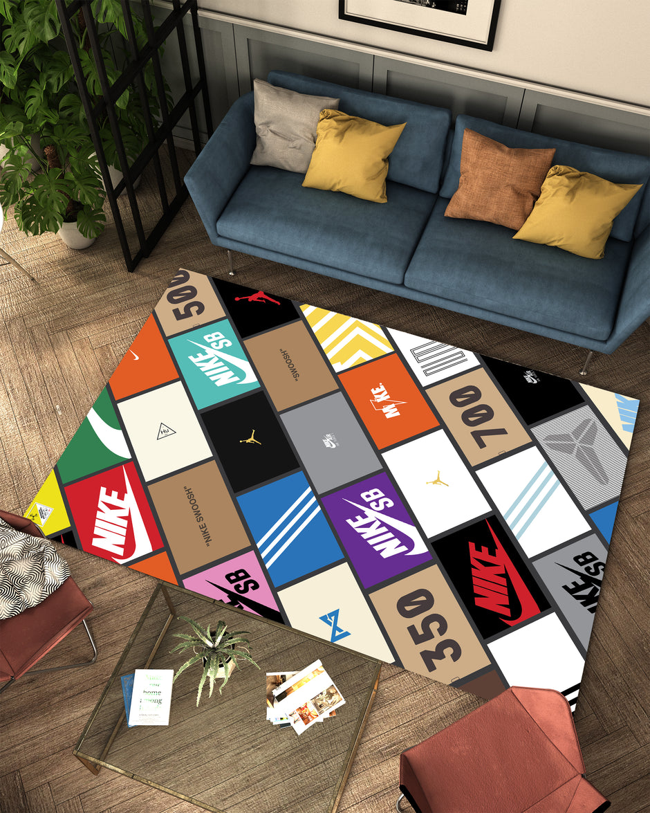 Sneakerhead Box Logo Rug – Perfect for Streetwear and Sneaker Enthusiasts Carpet