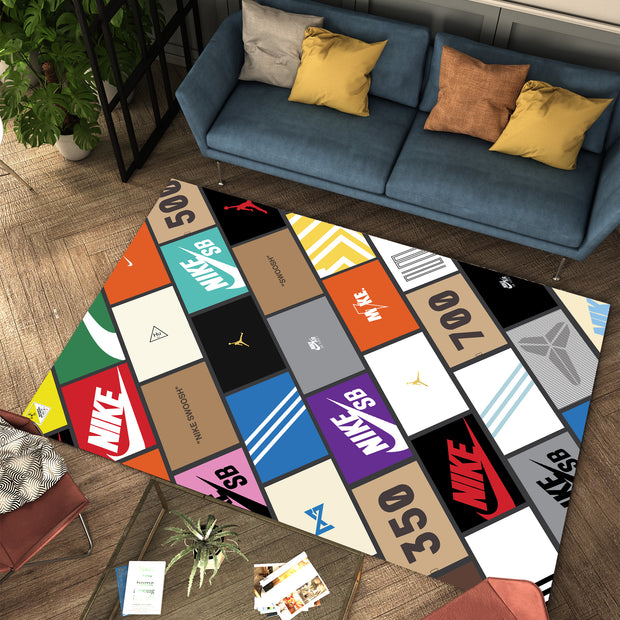 Sneakerhead Box Logo Rug – Perfect for Streetwear and Sneaker Enthusiasts Carpet