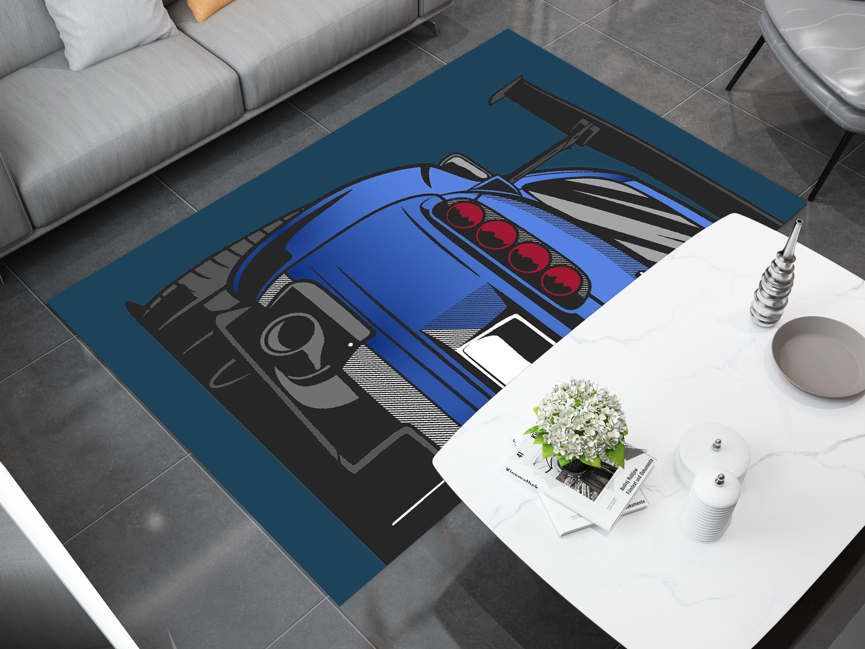 Supra Car Rug, Racing Inspired Carpet, Garage Rug, Toyota Supra Decoration