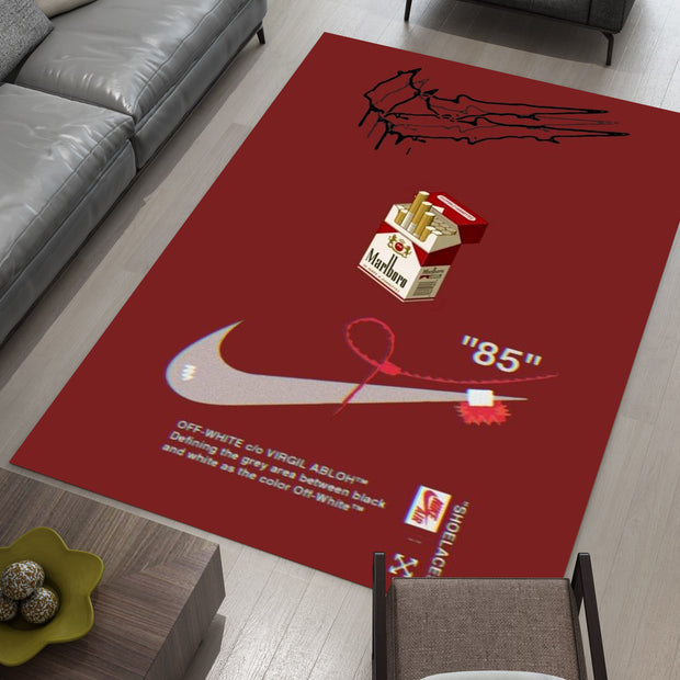 Nike Marlboro Off-White-Inspired Custom Rug – Iconic Basketball Design for Your Space, Streetstyle GYM Carpet