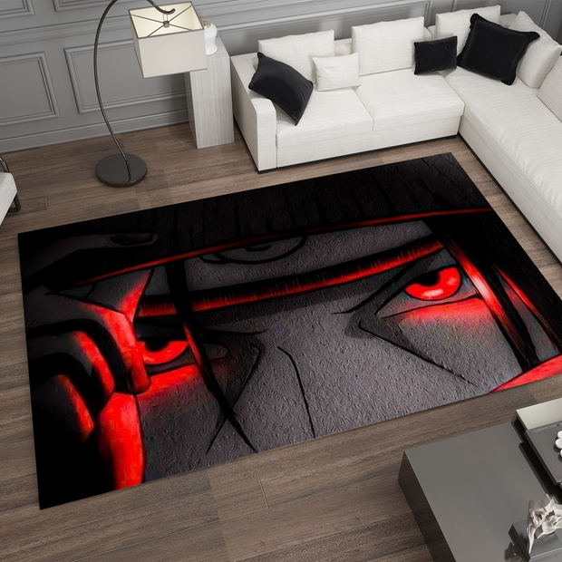 Itachi Uchiha Rug, Naruto Sharingan Rug, Anime Fan Decor