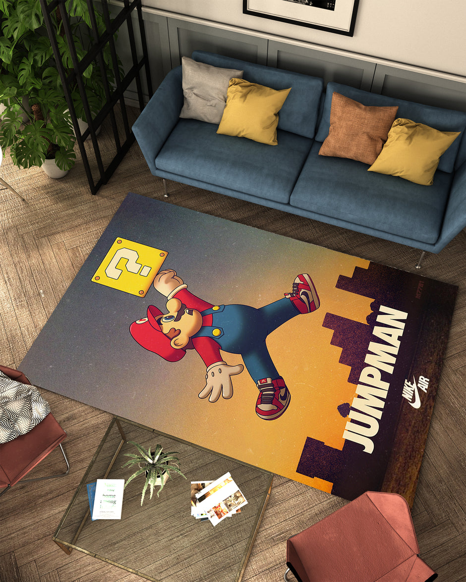 Nike Air Jumpman x Super Mario Rug – The Ultimate Crossover Carpet for Gamers and Sneakerheads