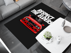 BMW E30 Car Rug, Racing Inspired Red Carpet, Garage Rug