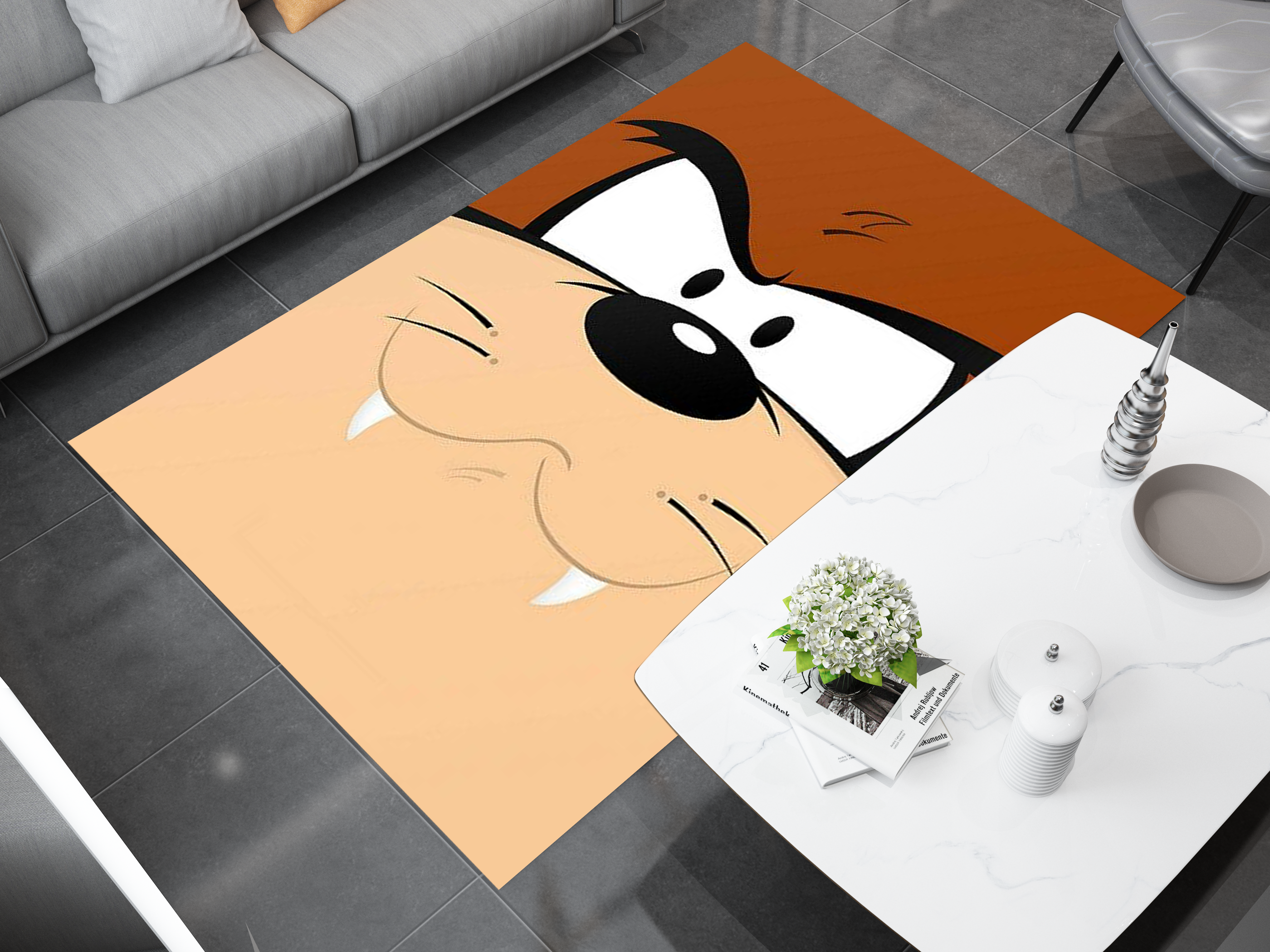 Taz Face Monster Rug - Tasmanian Devil Design for Looney Tunes Fans, Cartoon Carpet
