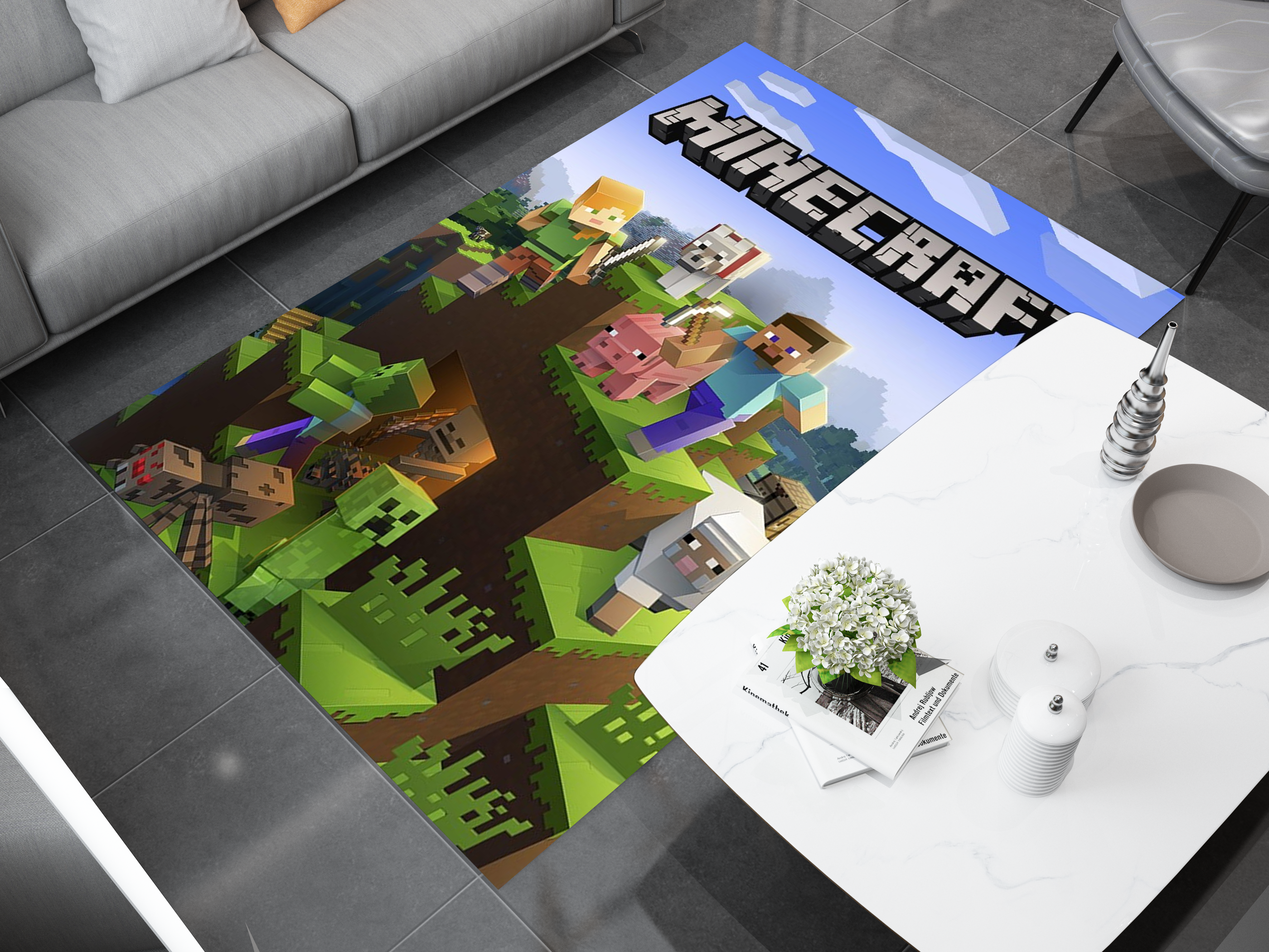 Classic Minecraft Adventure Custom Rug – Perfect for Gamers and Fans, Gamer Carpet