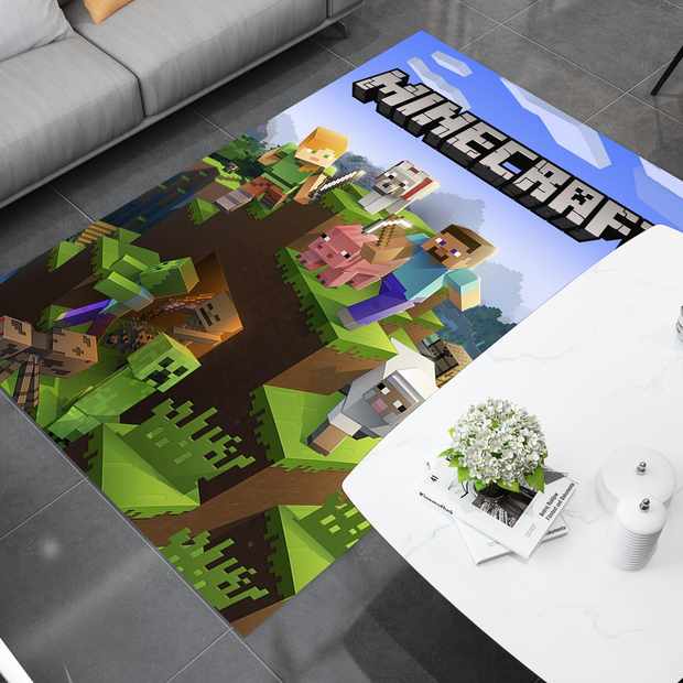 Classic Minecraft Adventure Custom Rug – Perfect for Gamers and Fans, Gamer Carpet
