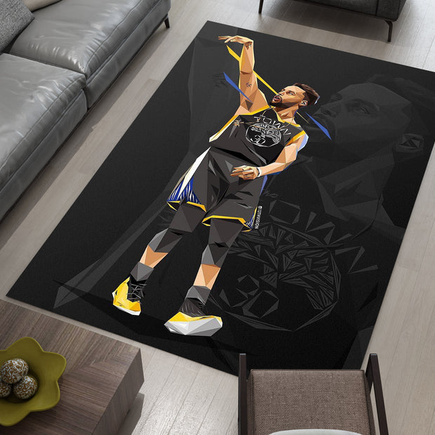 NBA Basketball Curry Rug – Iconic Basketball Design for Your Space, GYM Carpet