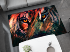 Eye of the Tiger Rug, Vivid Tiger Eyes Carpet, Wild Animal Art, Survivor Jungle-Inspired Carpet