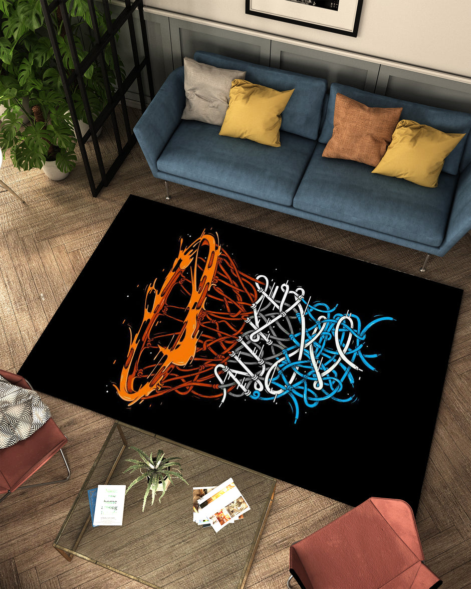 Nike Basketball-Inspired Custom Rug – Iconic Basketball Design for Your Space, GYM Carpet